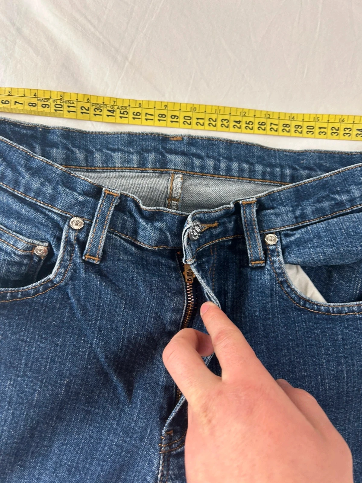 Navy blue straight cut jeans vintage retro y2k style – photo 9